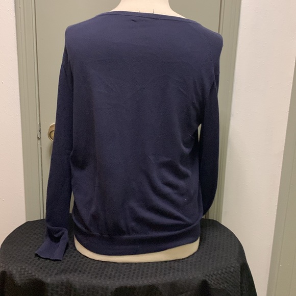 Polo Ralph Lauren Pima Cotton Navy Size Large  Mens Lightweight V Neck EUC - Picture 5 of 10